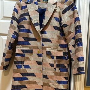 C. Wonder Women's Blazer in Blue, Tan, and Cream